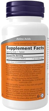 Now Foods Supplements Nac N Acetyl Cysteine 1 000 Mg Free Radical Protection 60 Tablets